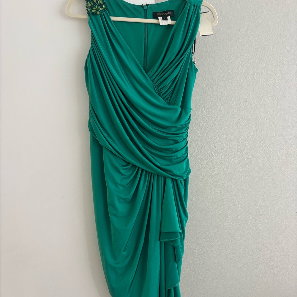 NWT tadashi shoji green size small cocktail dress